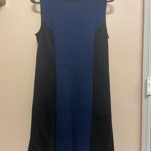 Daisy Fuentes Black and Blue Polka Dot Dress